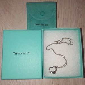 Tiffany & Co. open heart necklace with box & pouch
